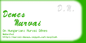 denes murvai business card